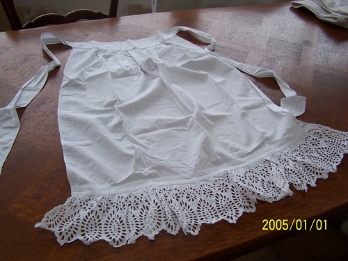 Ancien tablier blanc de - tablier,, blanc,